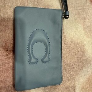Gray Leather Wristlet